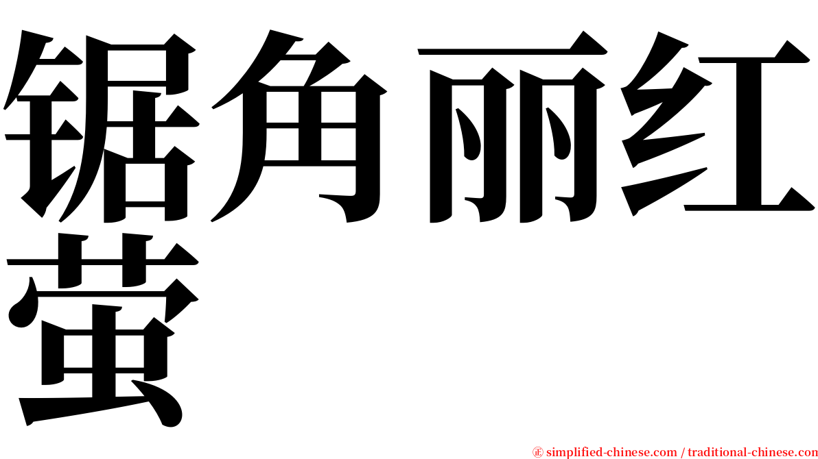 锯角丽红萤 serif font
