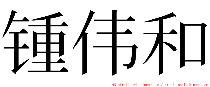 锺伟和 ming font