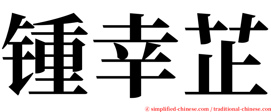 锺幸芷 serif font