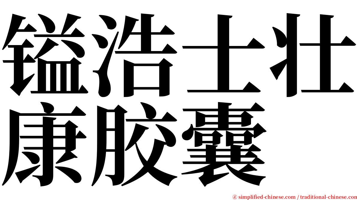 镒浩士壮康胶囊 serif font