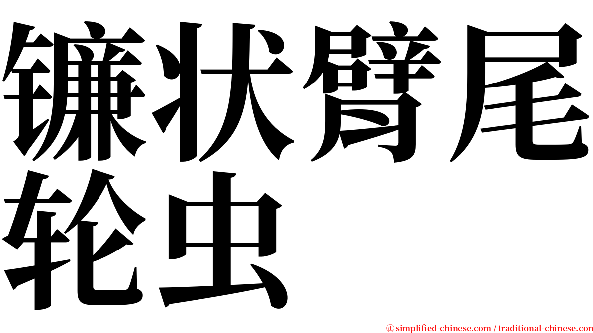 镰状臂尾轮虫 serif font