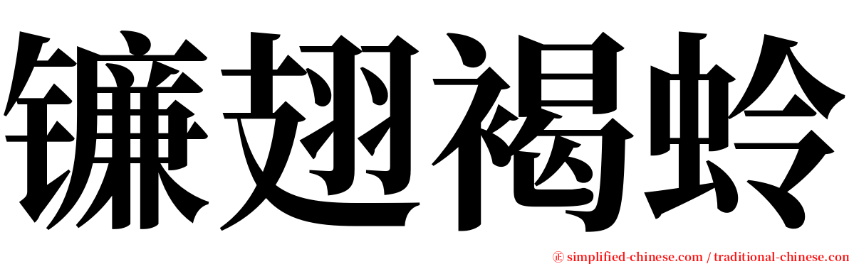镰翅褐蛉 serif font