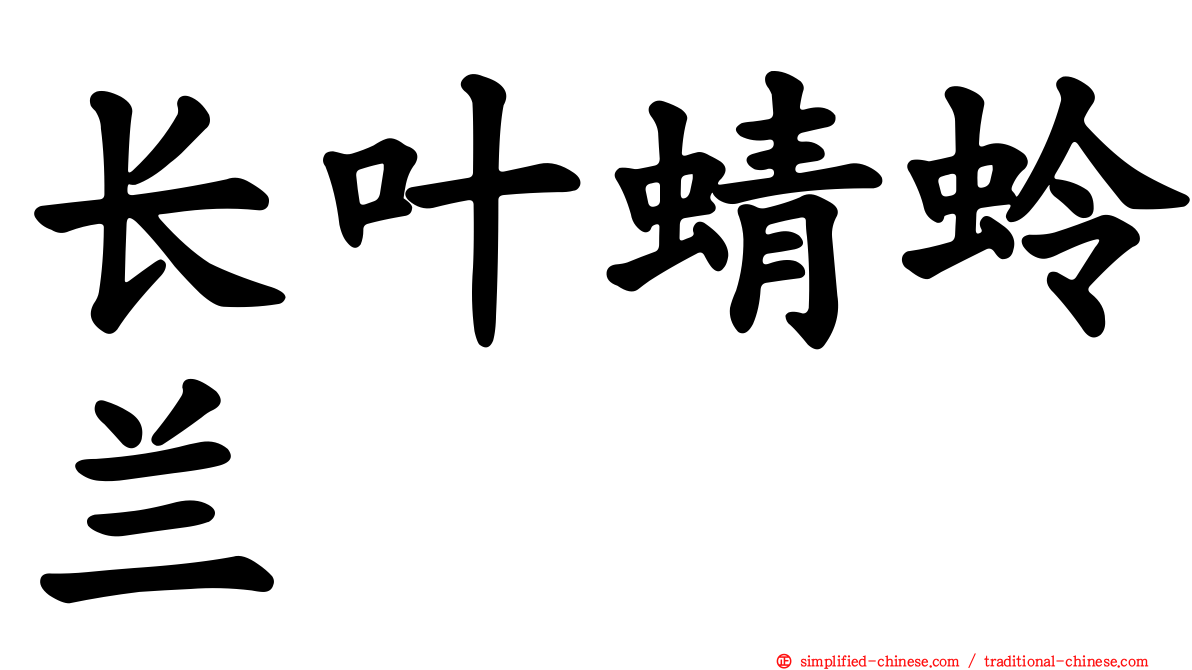 长叶蜻蛉兰