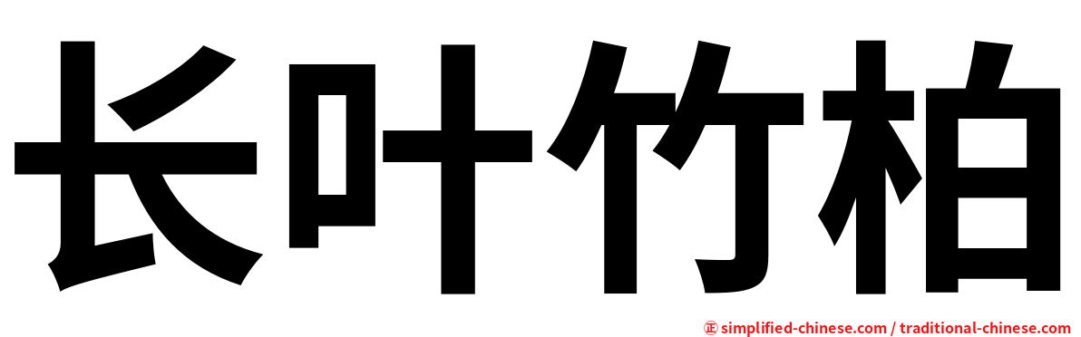 长叶竹柏