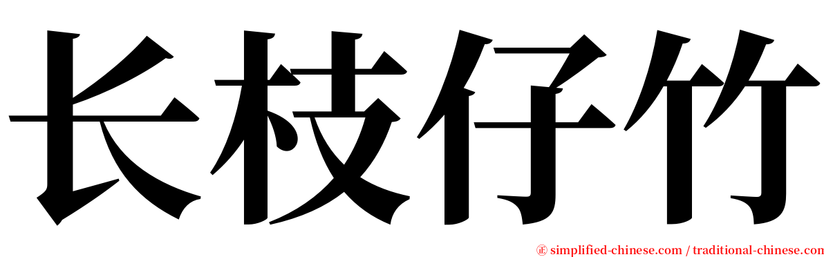 长枝仔竹 serif font