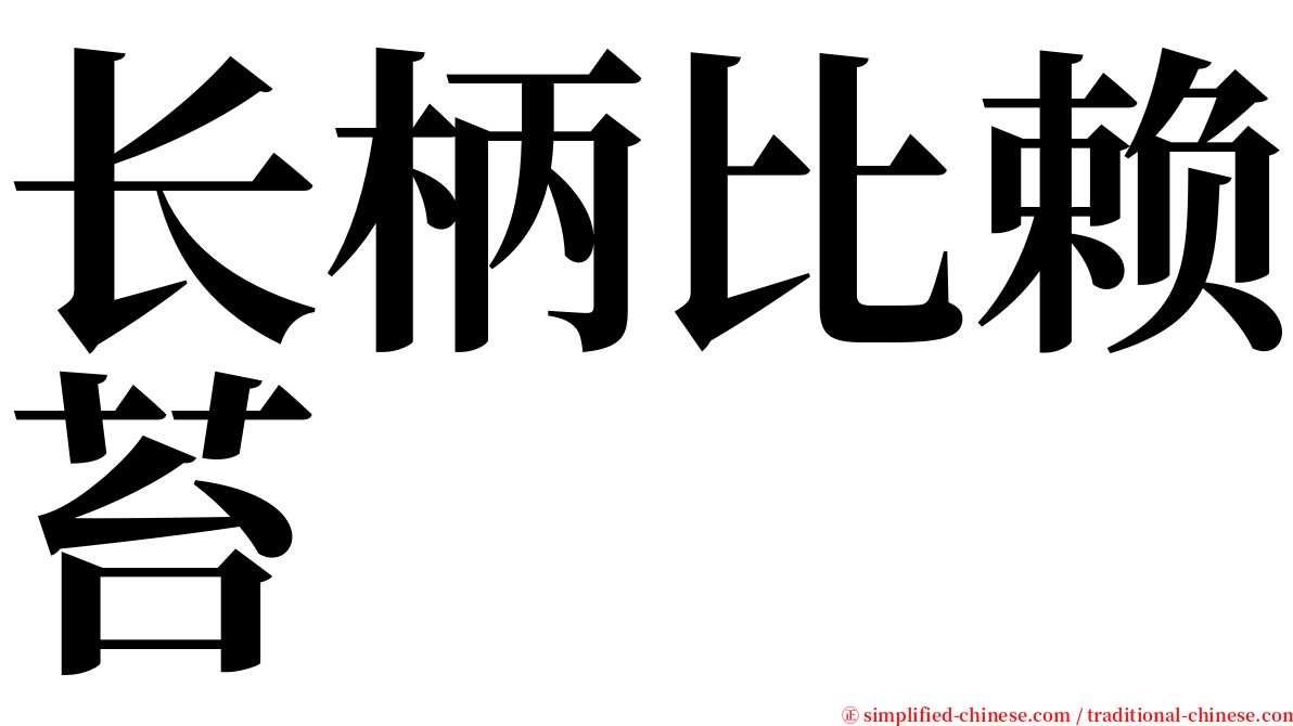 长柄比赖苔 serif font