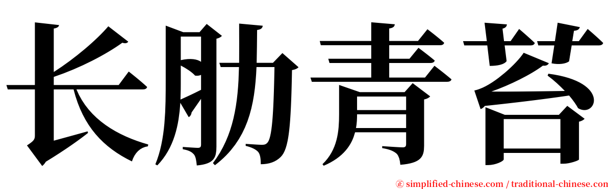 长肋青苔 serif font