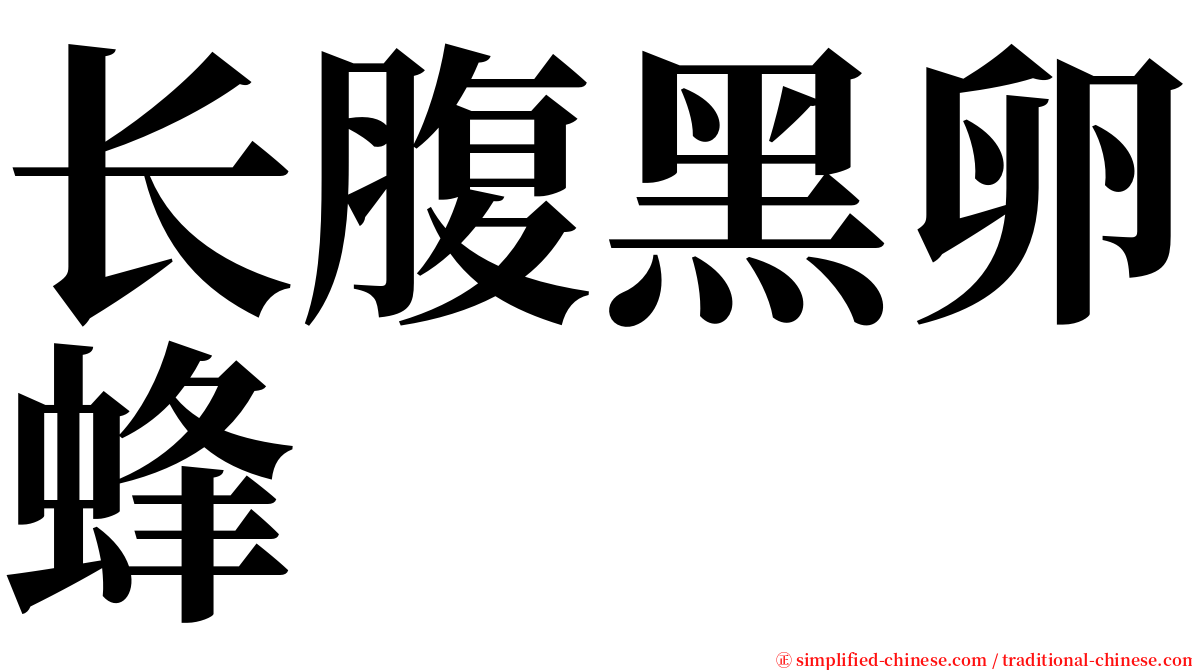 长腹黑卵蜂 serif font