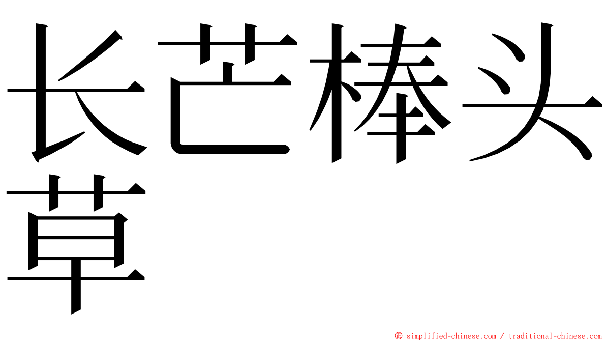 长芒棒头草 ming font