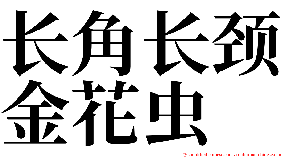 长角长颈金花虫 serif font