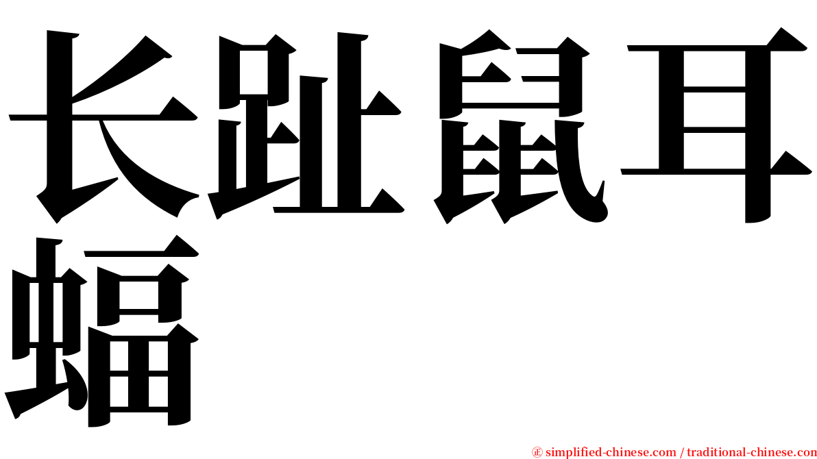 长趾鼠耳蝠 serif font