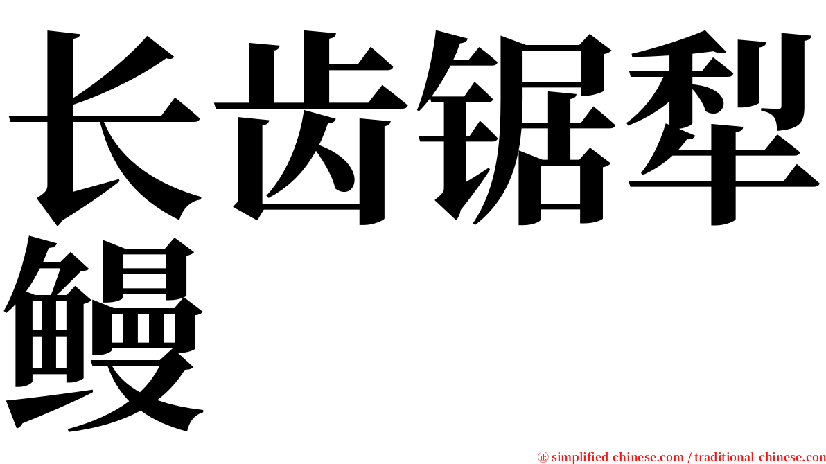 长齿锯犁鳗 serif font
