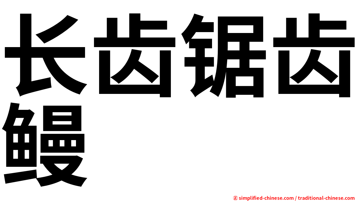 长齿锯齿鳗