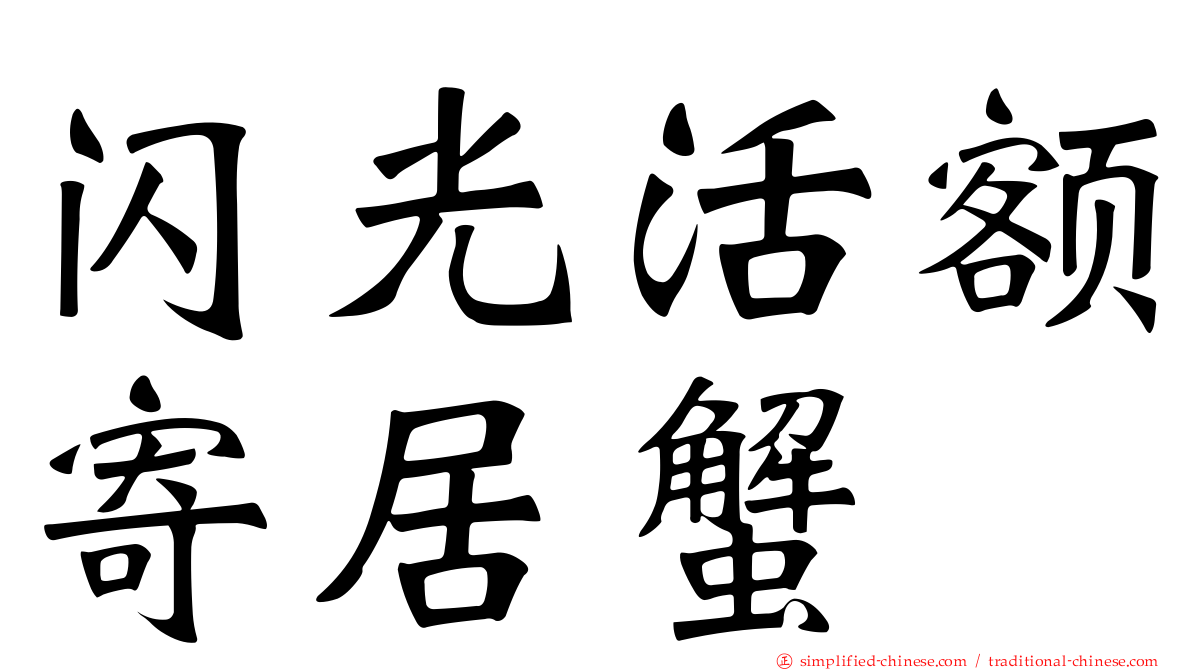 闪光活额寄居蟹