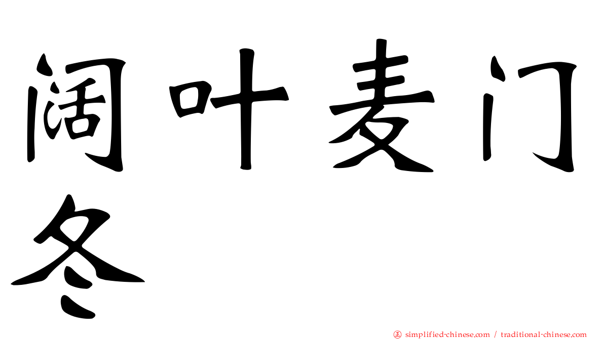 阔叶麦门冬