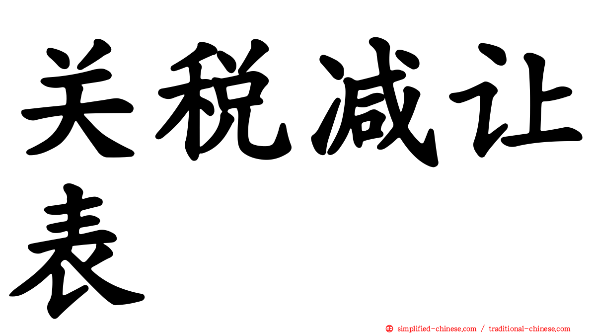 关税减让表