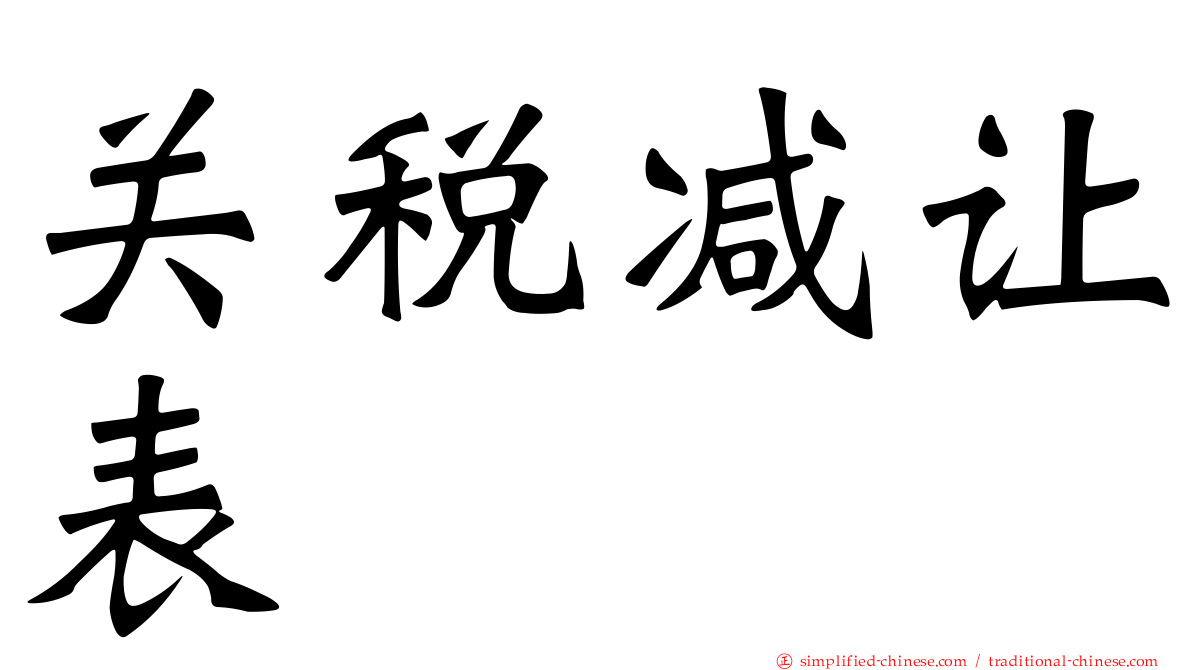 关税减让表