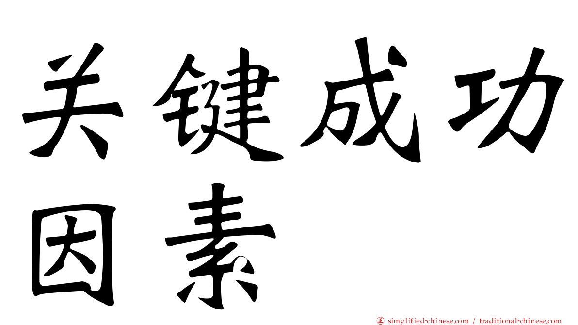 关键成功因素