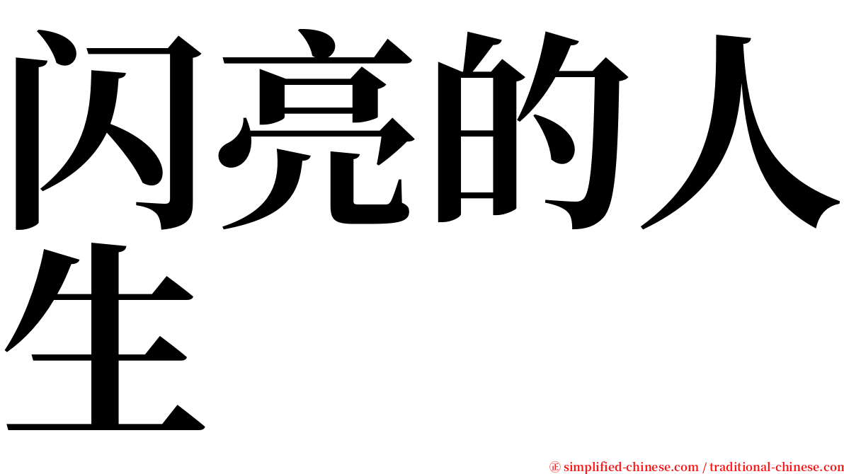 闪亮的人生 serif font