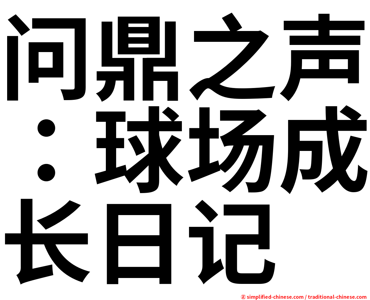 问鼎之声：球场成长日记
