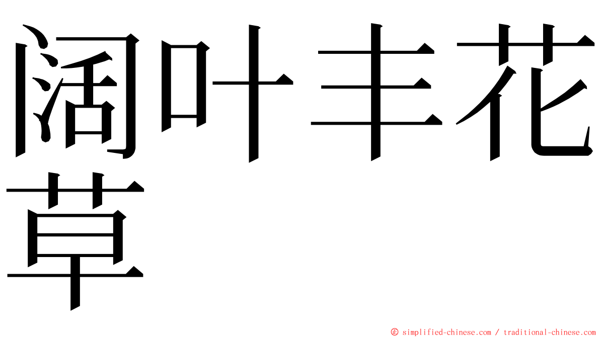 阔叶丰花草 ming font