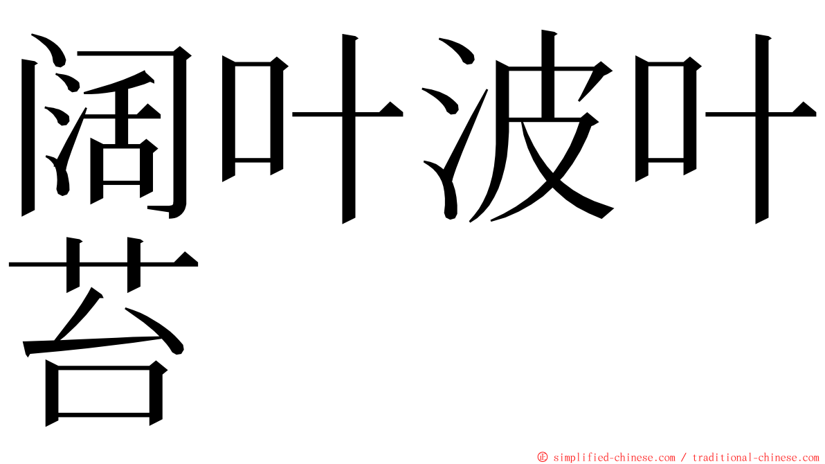 阔叶波叶苔 ming font