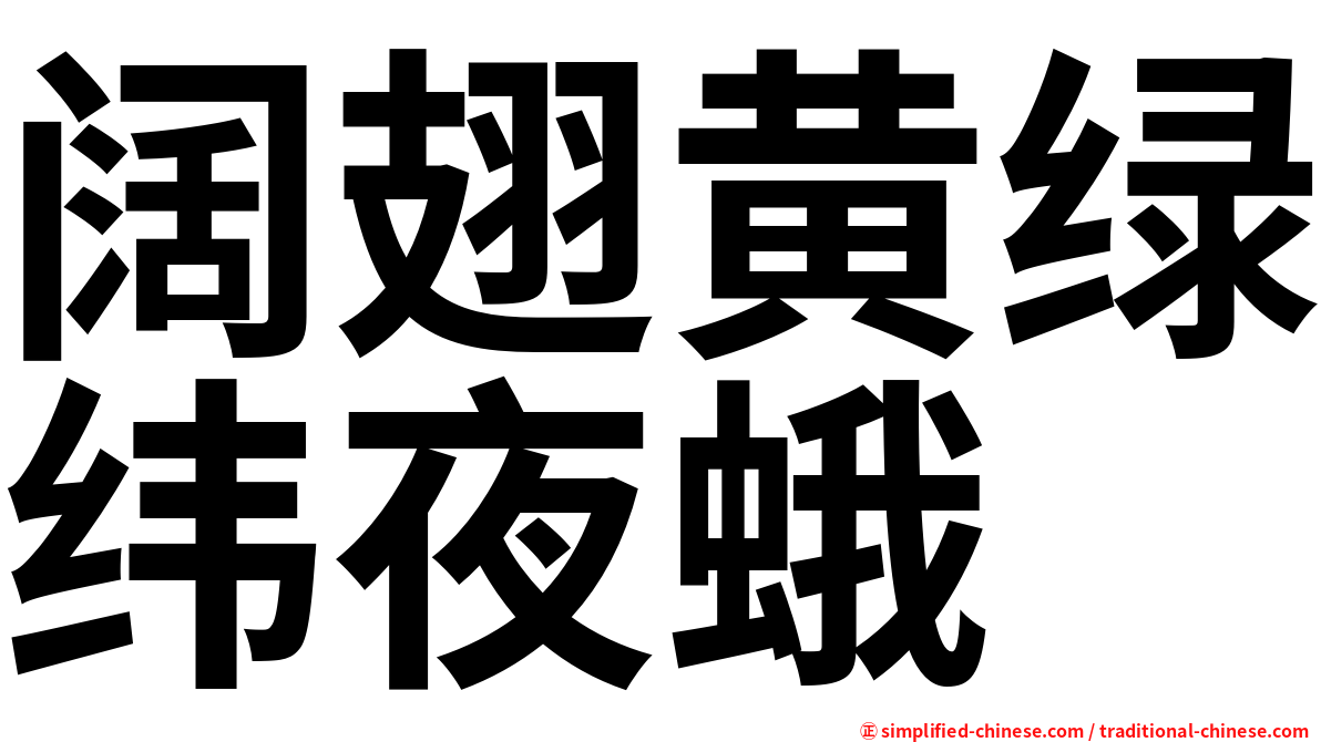 阔翅黄绿纬夜蛾
