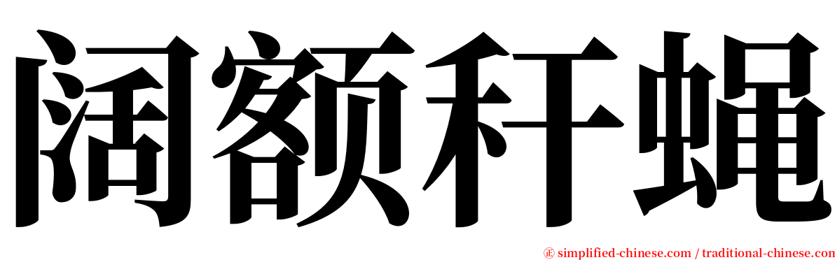 阔额秆蝇 serif font