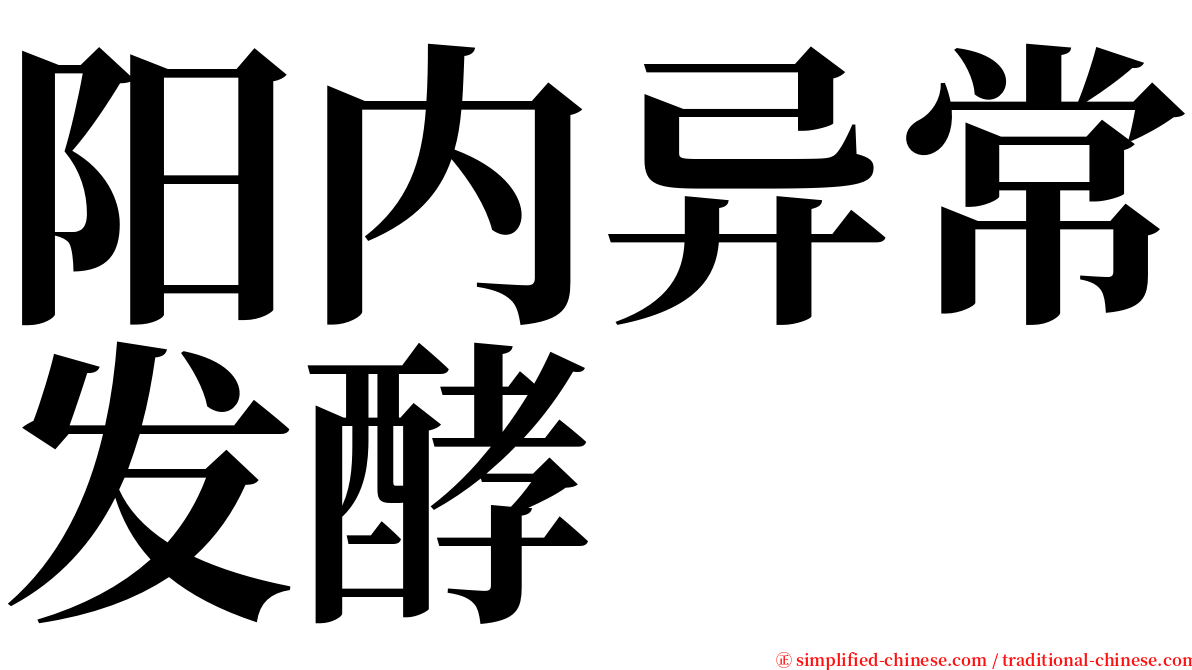 阳内异常发酵 serif font