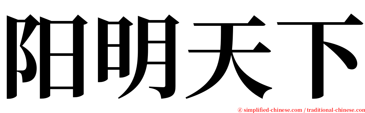 阳明天下 serif font