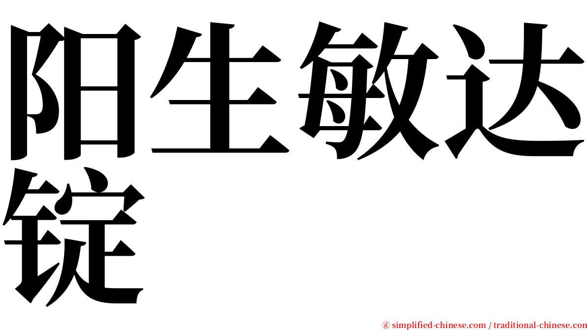 阳生敏达锭 serif font