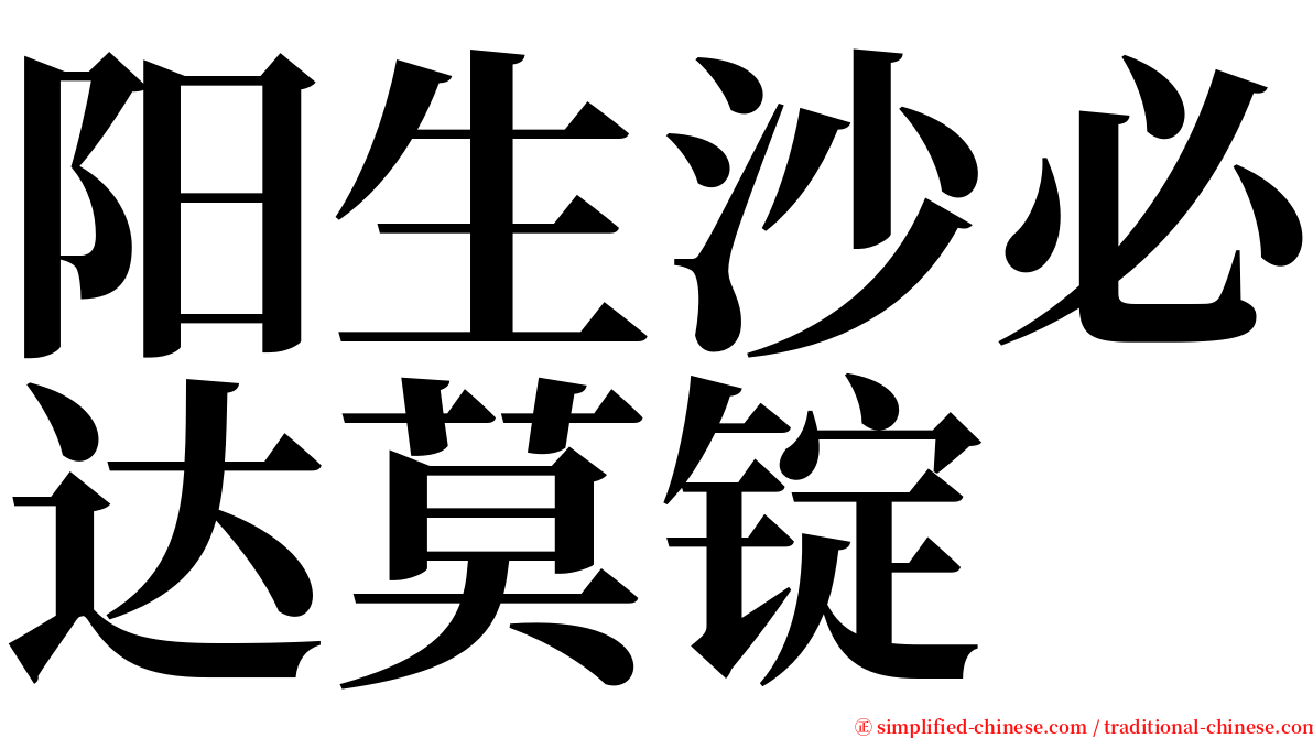阳生沙必达莫锭 serif font