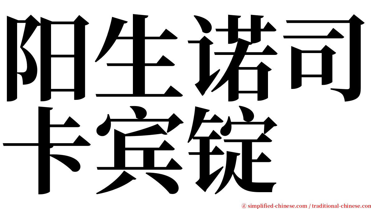 阳生诺司卡宾锭 serif font