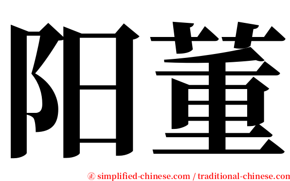 阳董 serif font