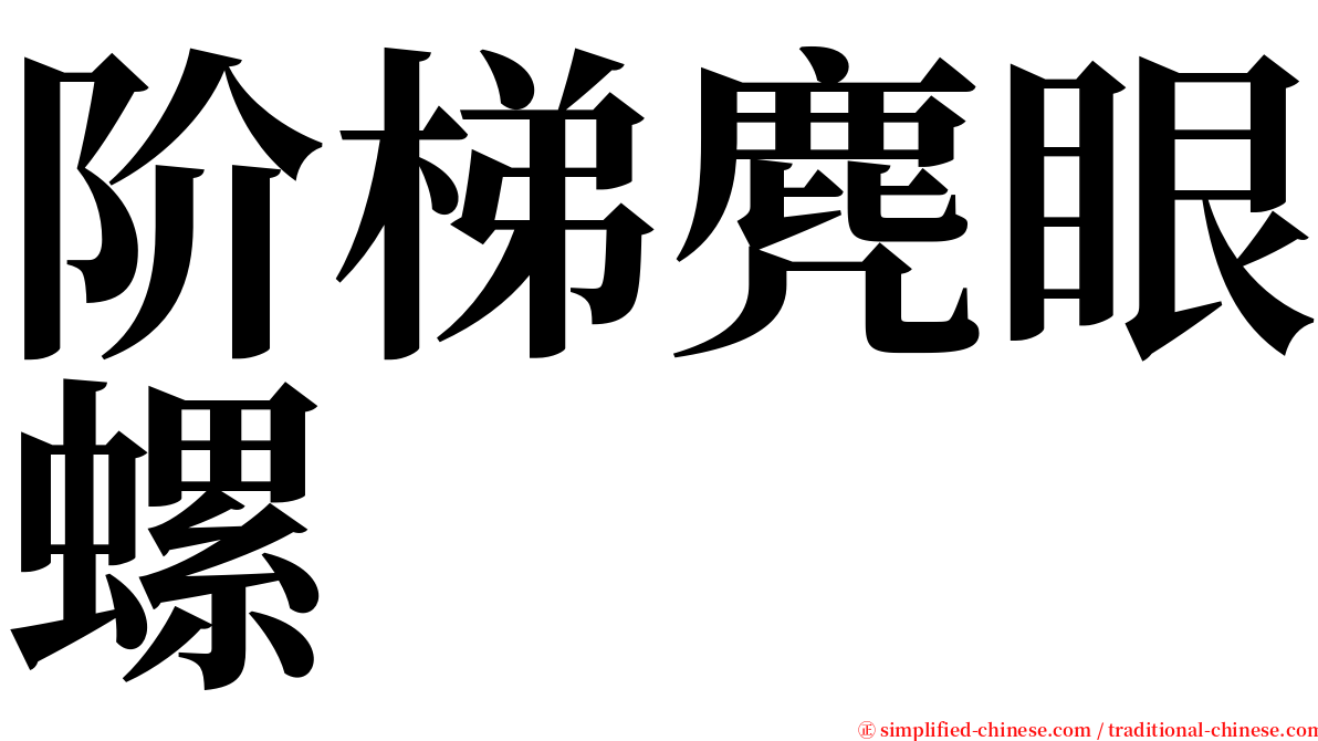 阶梯麂眼螺 serif font