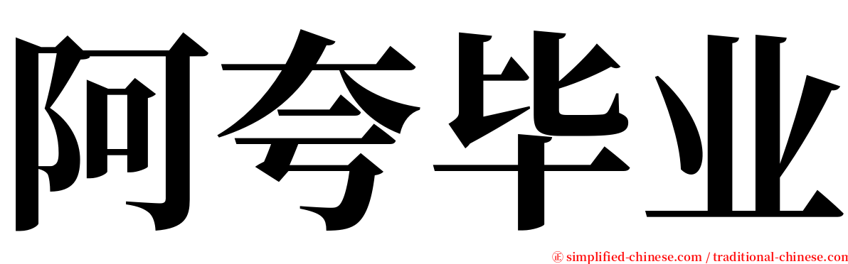 阿夸毕业 serif font