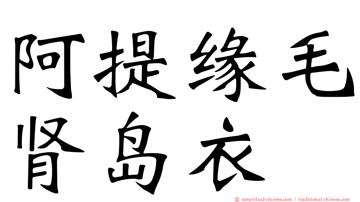阿提缘毛肾岛衣