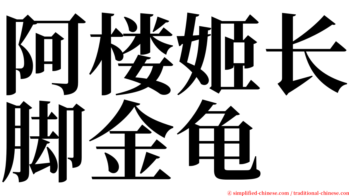 阿楼姬长脚金龟 serif font
