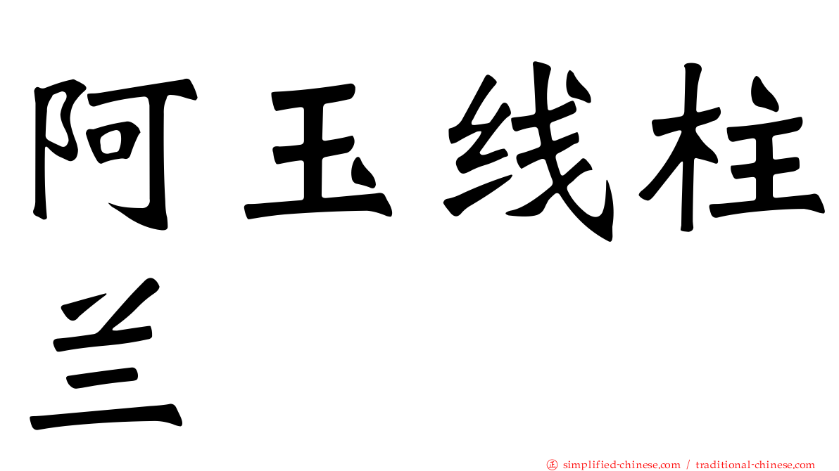 阿玉线柱兰
