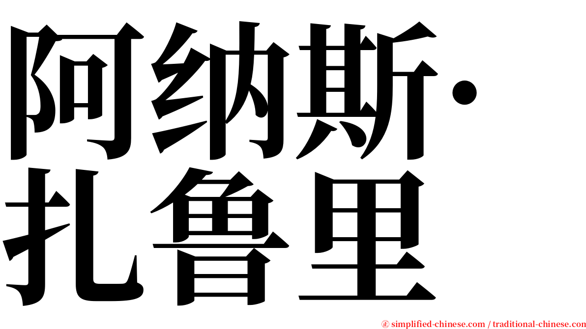 阿纳斯·扎鲁里 serif font