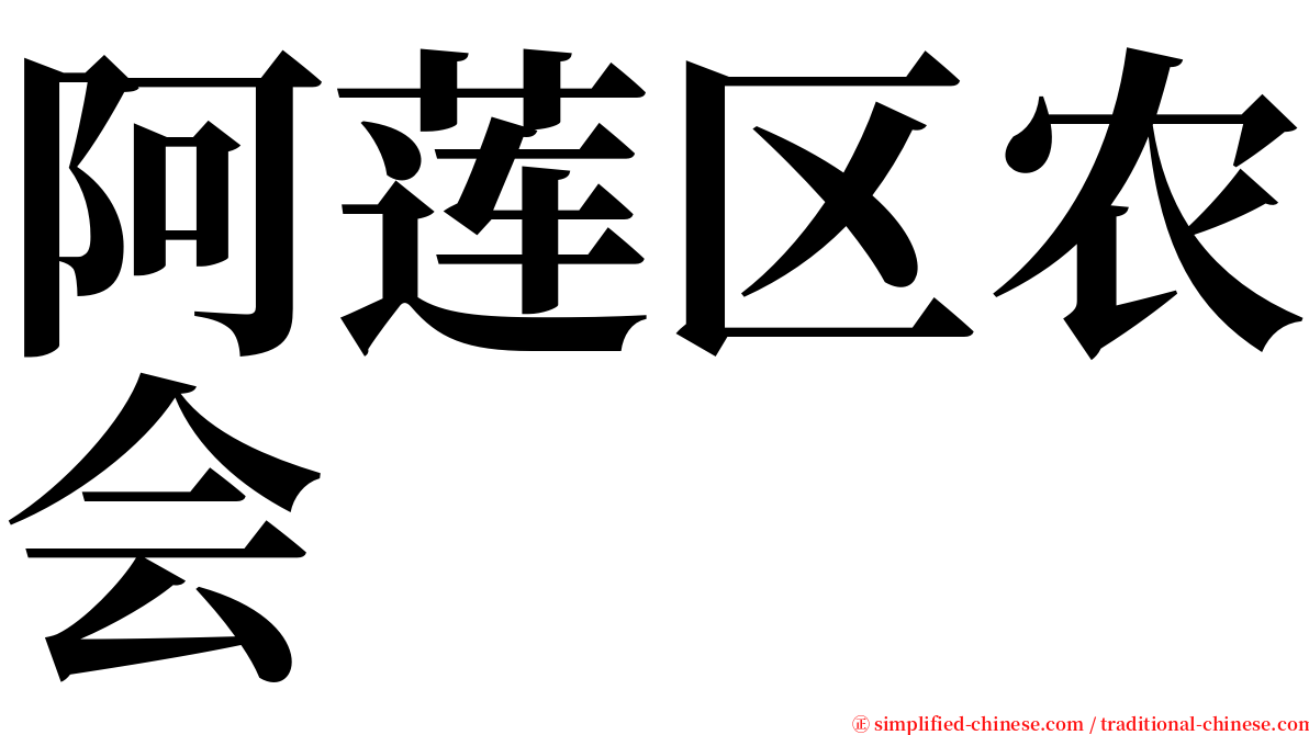 阿莲区农会 serif font