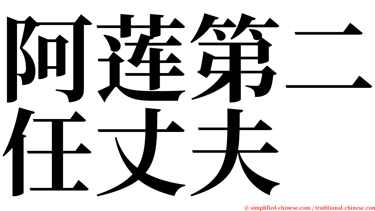 阿莲第二任丈夫 serif font