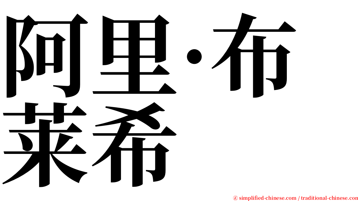 阿里·布莱希 serif font
