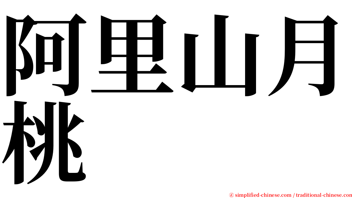 阿里山月桃 serif font