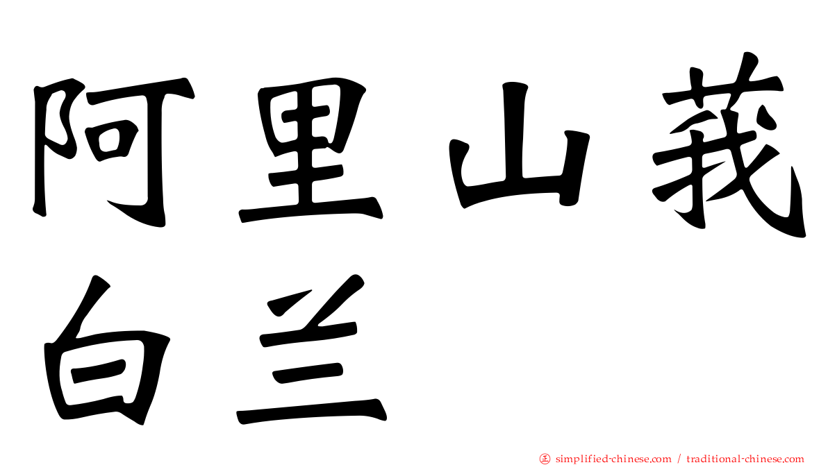 阿里山莪白兰
