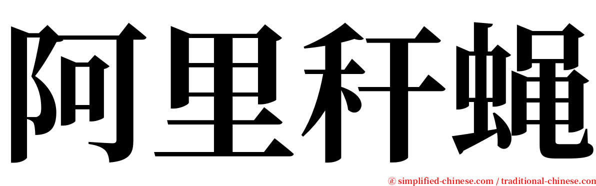 阿里秆蝇 serif font