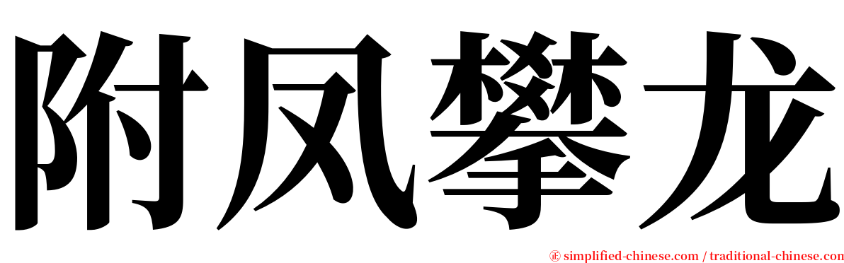 附凤攀龙 serif font