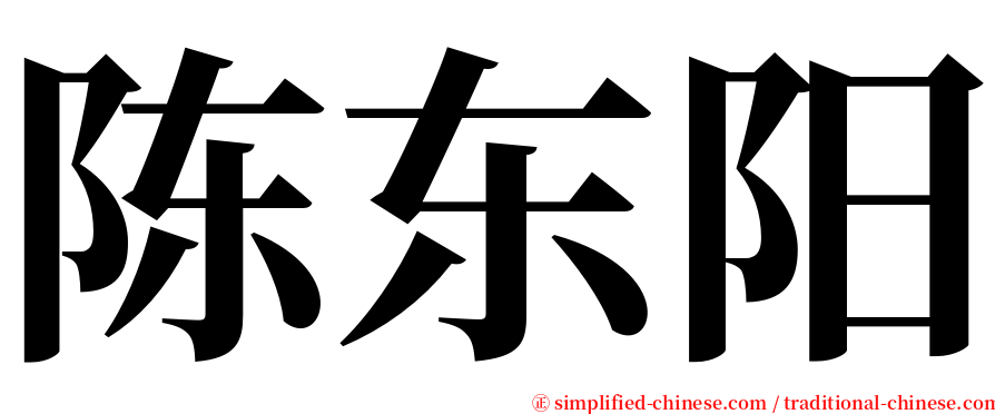 陈东阳 serif font