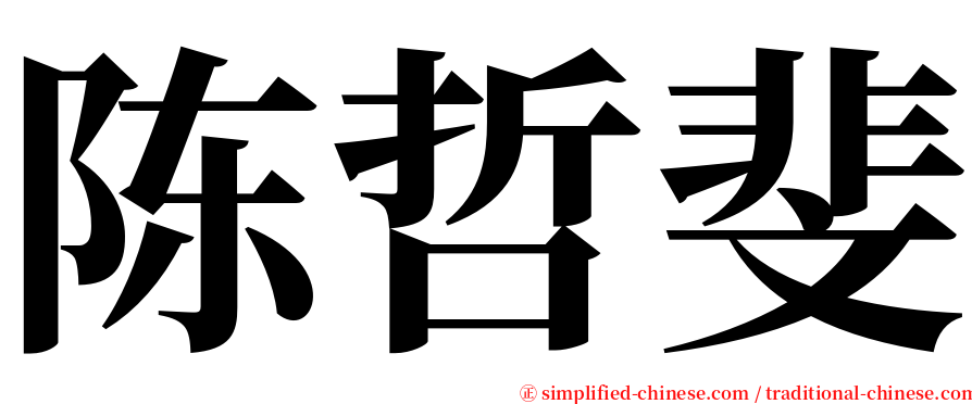 陈哲斐 serif font