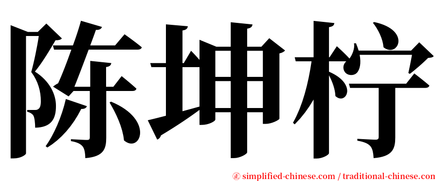 陈坤柠 serif font